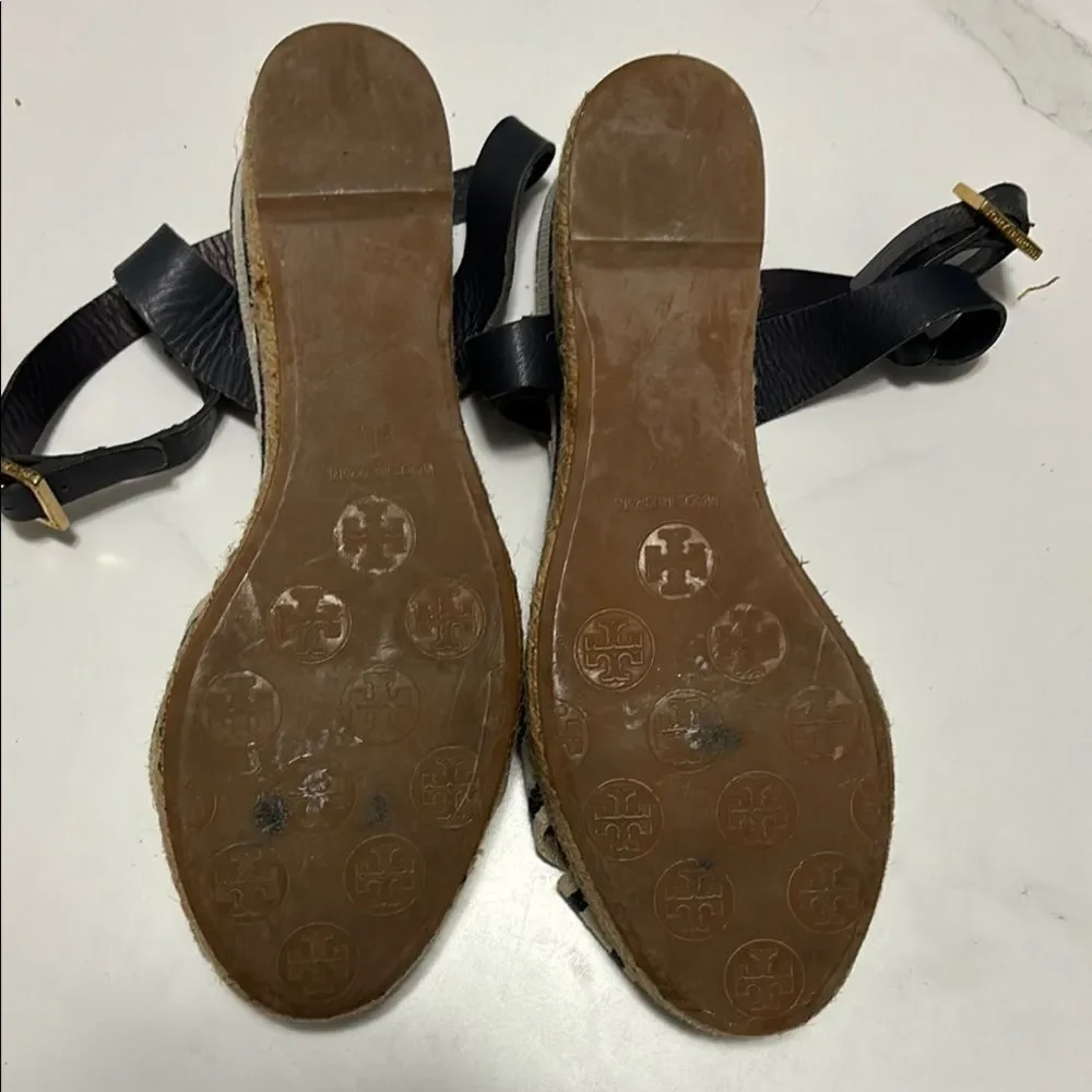 Tory Burch Black and Cream Women's wedges